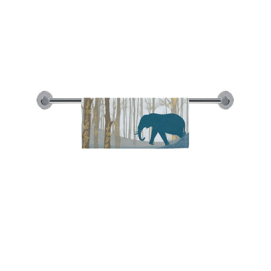 Elephant Art Shower Curtain & Bathroom Decor Set – Bold African Inspired Wildlife, Floral Jungle Theme, Elegant Boho Bathroom Accessories -  Square Towel 13“x13”