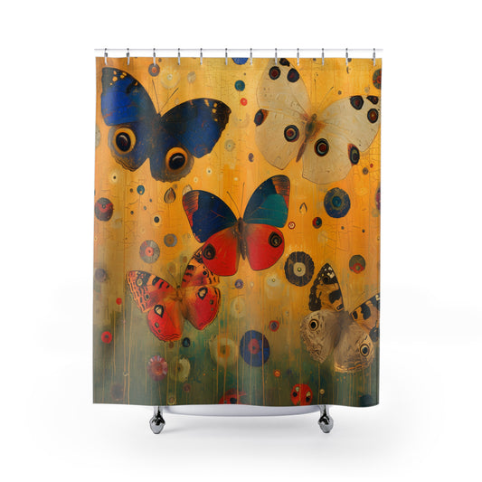 Shower Curtains - Black Girl Art - Velvet's View - Butterfly Dreams Collection 2013