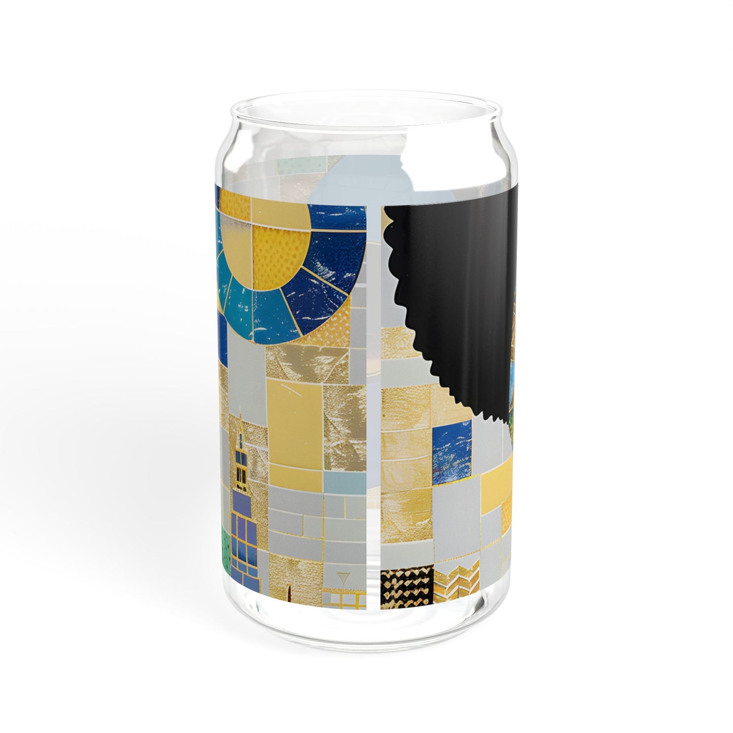 Sipper Glass - Black Girl Art - Velvet's View - Vibrant Visions - The Bohemian Collection - 16oz