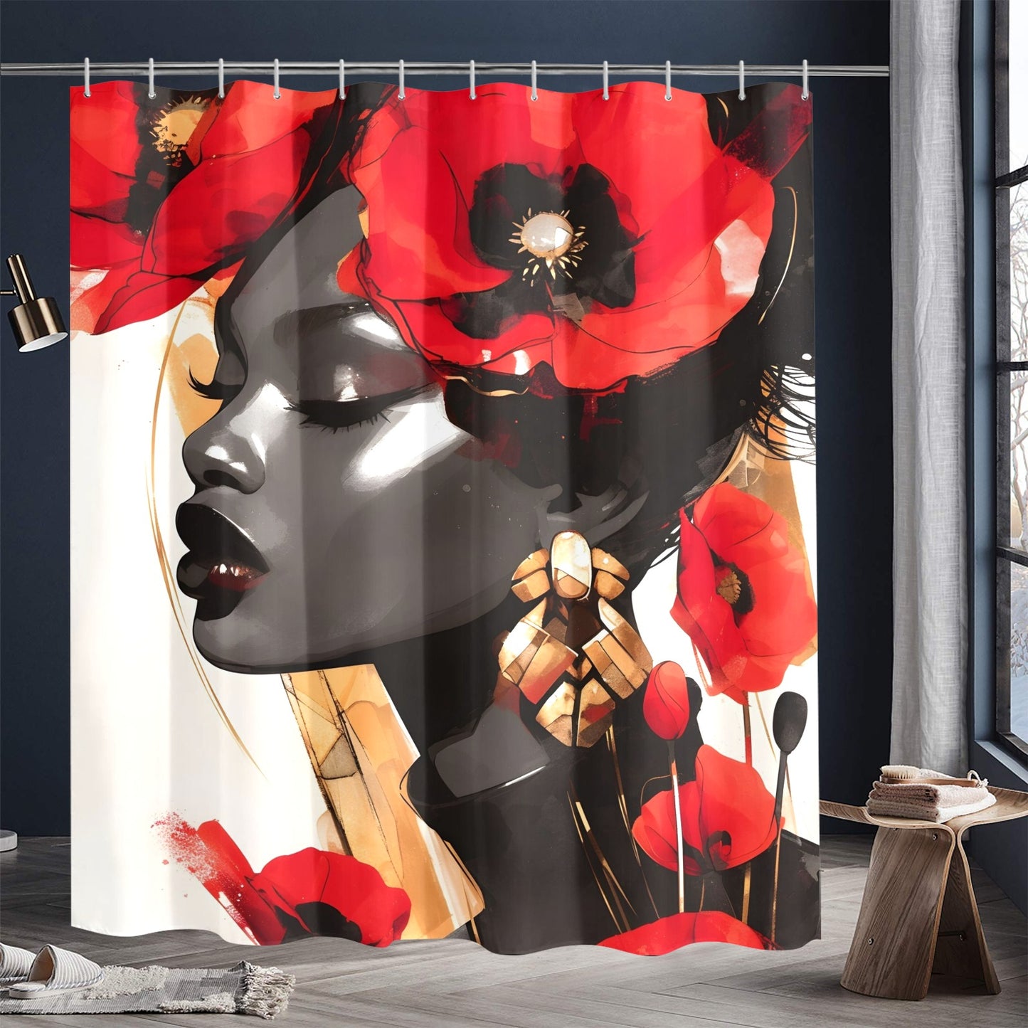Shower Curtain 72"x84" - Velvet's View - Bold Elegance - The Poppy Collection 766