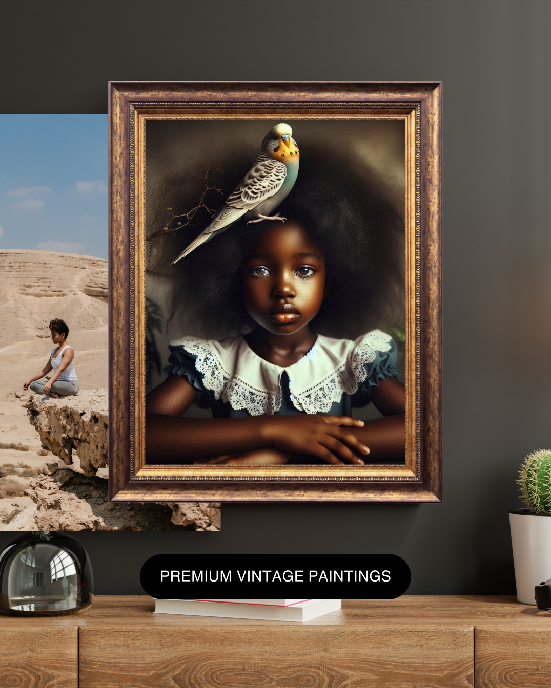 Black Girl Art - Kid's Digital Art - Velvet's View - A Little Girl and Her Bird 536