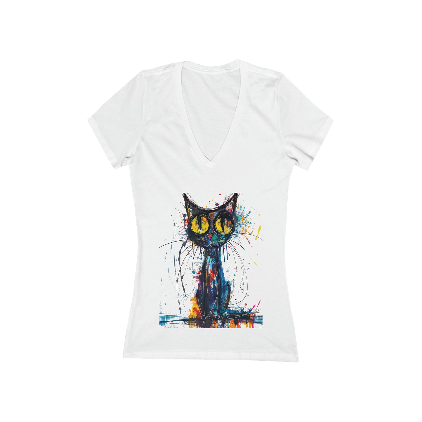 Funny Art Women's Jersey Short Sleeve Deep V-Neck Tee - #2016