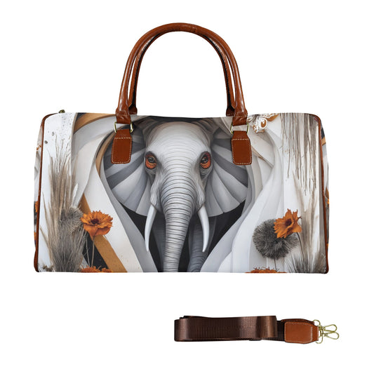 Elephant & Blooms: The Royal Garden Handbag Series - Large Capacity Travel Bag-Large - 362590