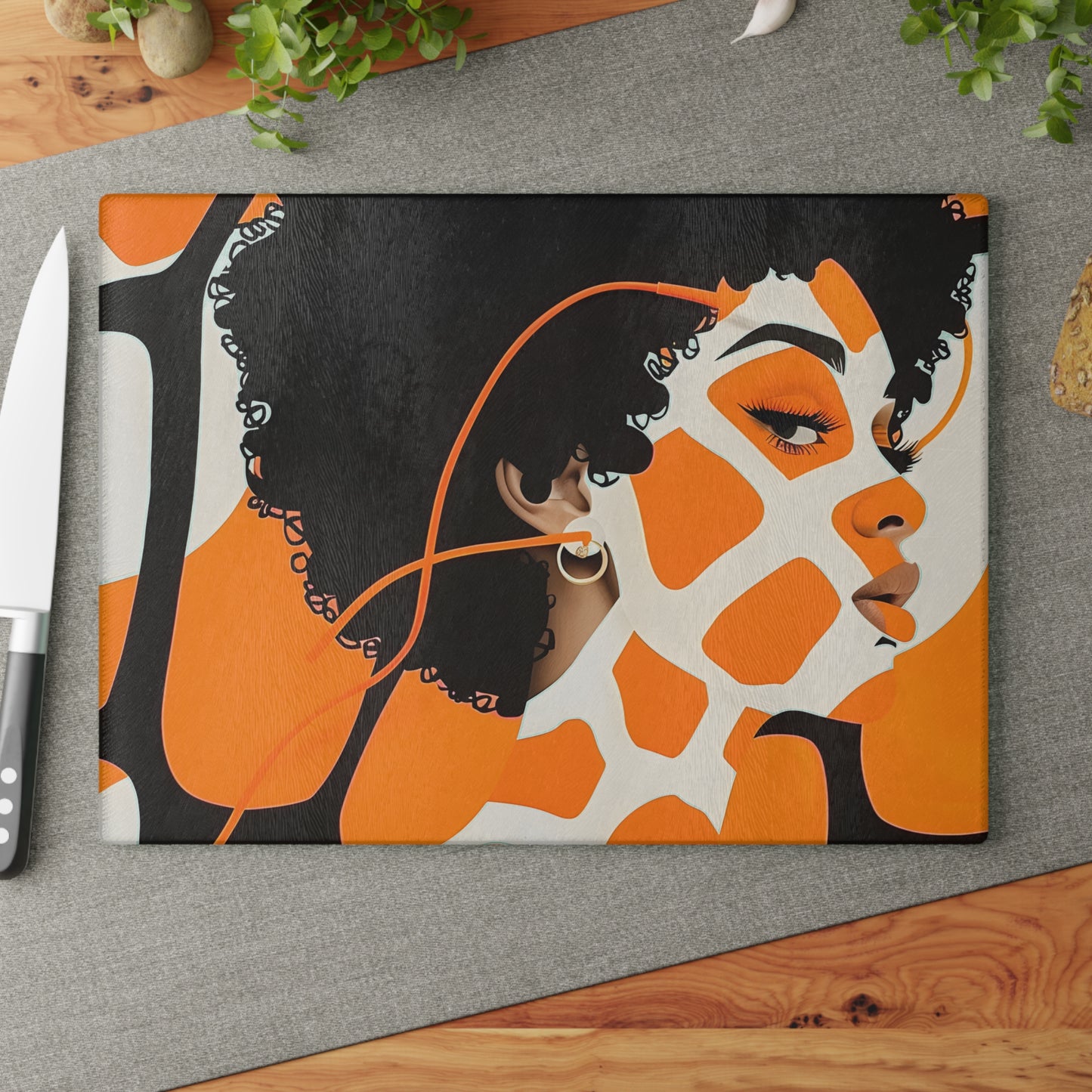 Giraffe Essence: A Fusion of Nature and Elegance Collection - Glass Cutting Board - #2012