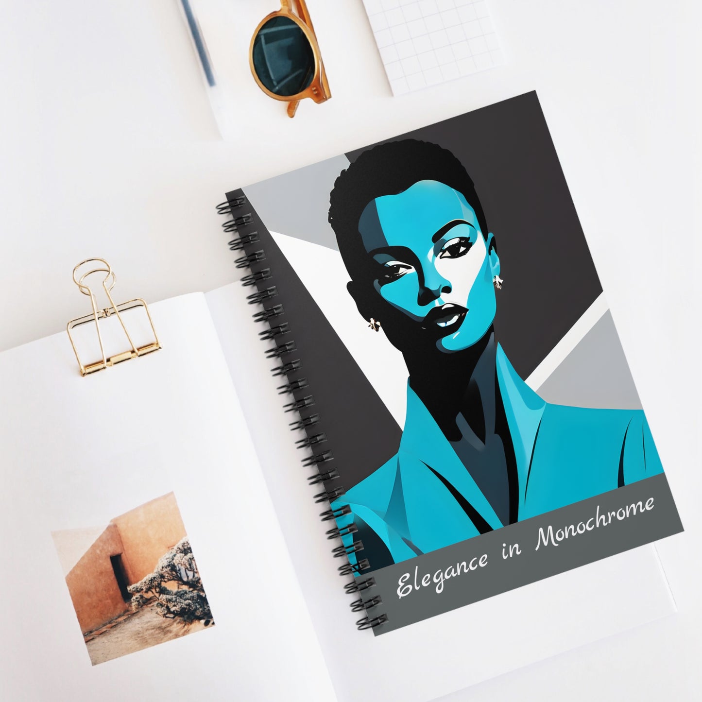 Elegance in Monochrome - Spiral Notebook - Ruled Line
