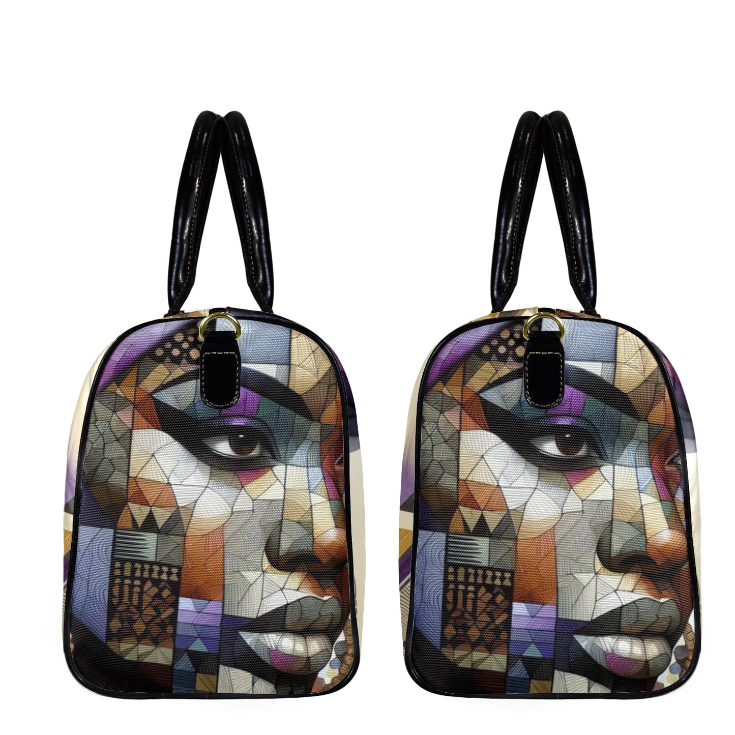 Mosaic Majesty: A Fusion of Tradition and Modernity - #2024 Large Capacity Travel Bag-Small (Black Short Patch) (1737)
