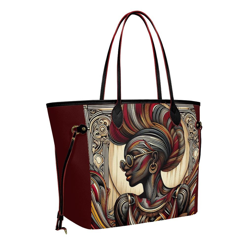 Rhythmic Radiance: Afrocentric Artistry for Fashion Accessories - Women PU Leather Handbags - #2014