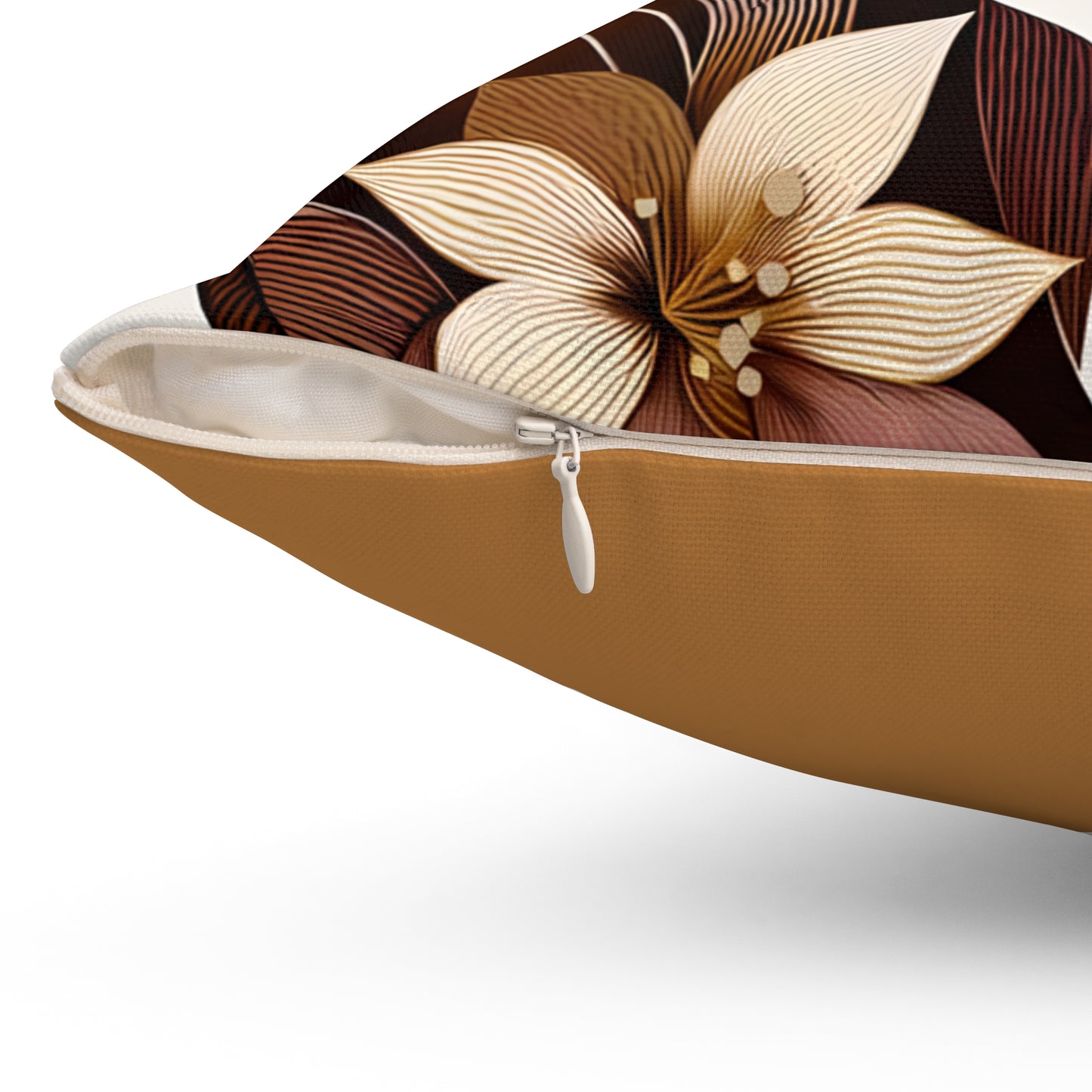 Spun Polyester Square Pillow  - Black Girl Art - Velvet's View - Floral Whispers Collection -