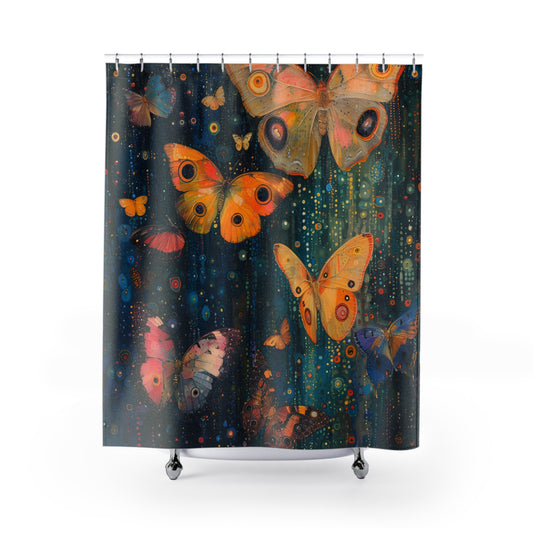 Shower Curtains - Black Girl Art - Velvet's View - Butterfly Dreams Collection 2011