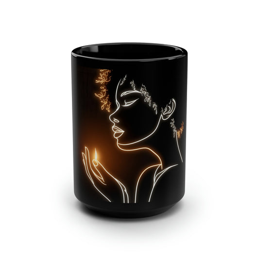 Velvets View - Full of Glow Black Mug, 15oz