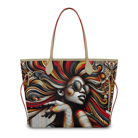 Rhythmic Radiance: Afrocentric Artistry for Fashion Accessories - Women PU Leather Handbags - #2015