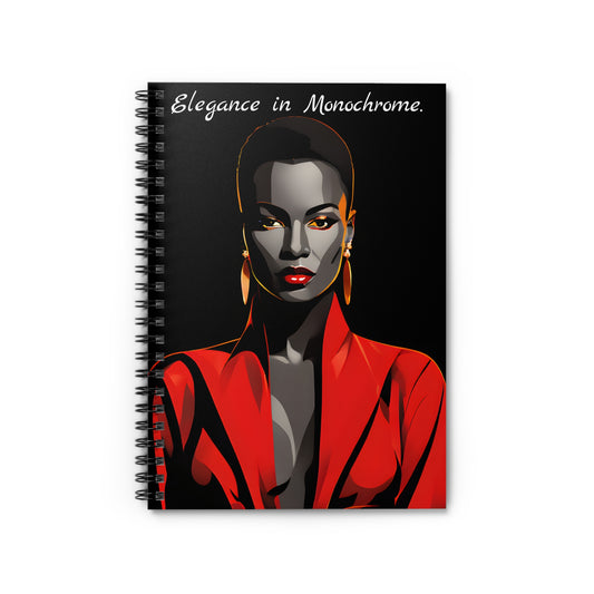 Elegance in Monochrome - Spiral Notebook - Ruled Line