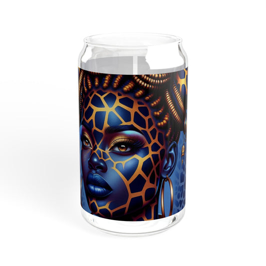 Sipper Glass - Black Girl Art - Velvet's View - Regal Radiance Collection - 16oz