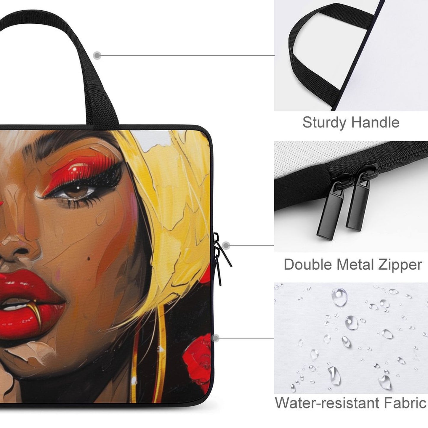 Laptop Bag - Black Girl Art - Velvet’s View - Artistic Laptop Covers Collection - Laptop Bag (Multiple Sizes) #2066