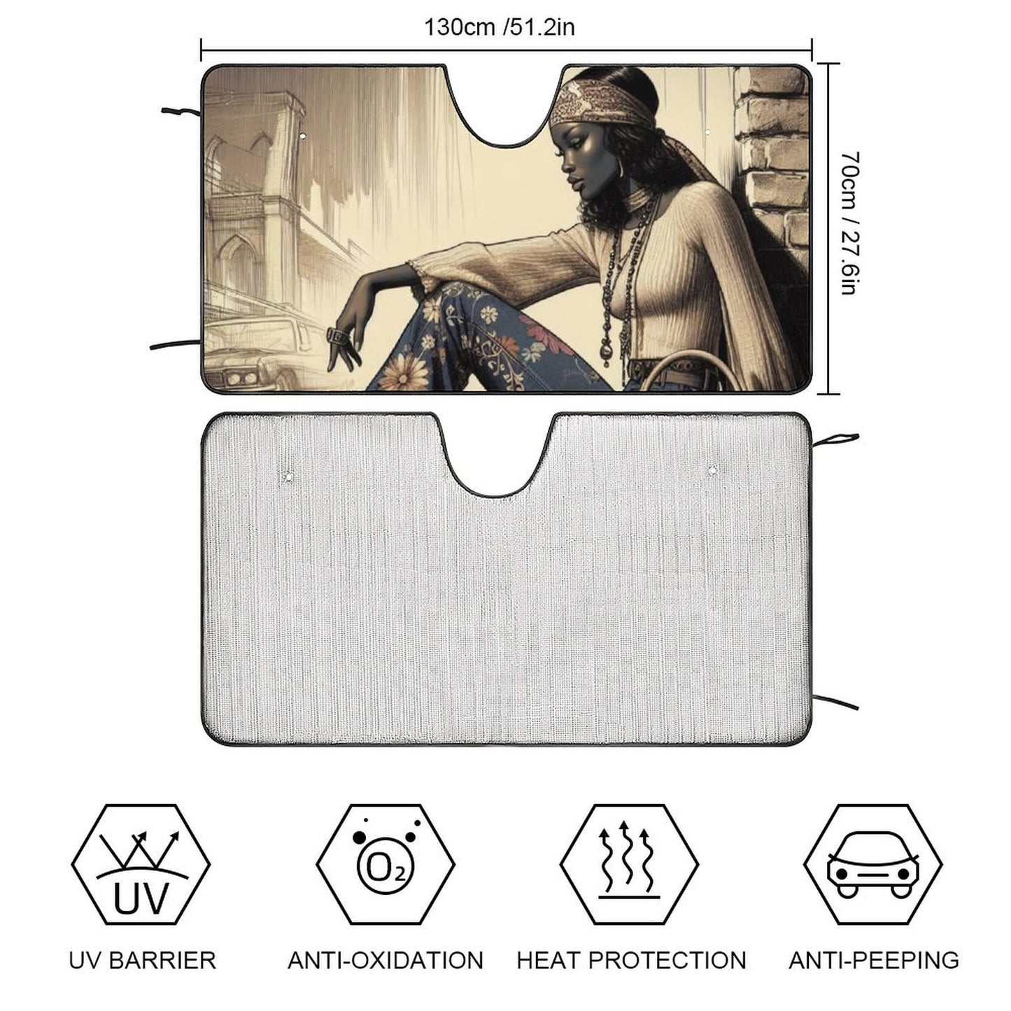 Retro Groove: Vintage Vibes and Bohemian Dreams - Car Cool with Sun Shades