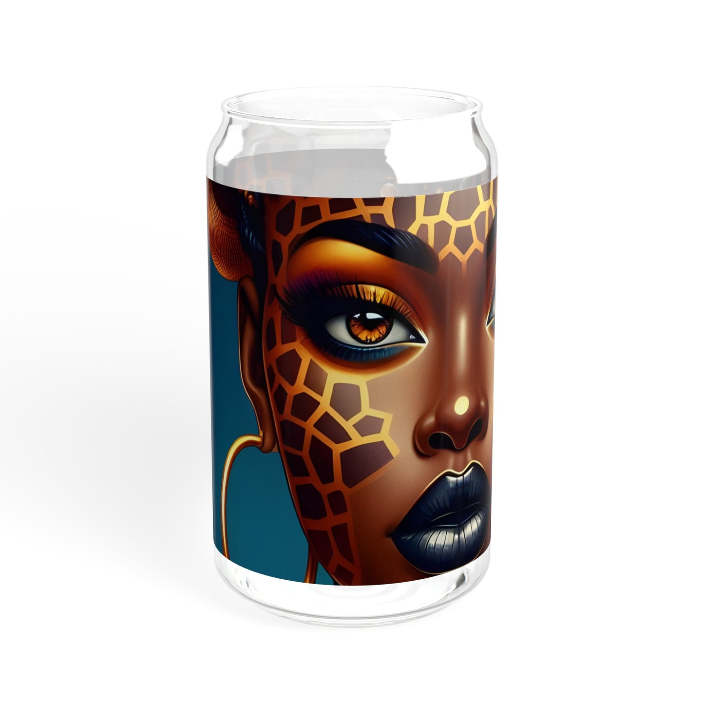 Sipper Glass - Black Girl Art - Velvet's View - Regal Radiance Collection - 16oz