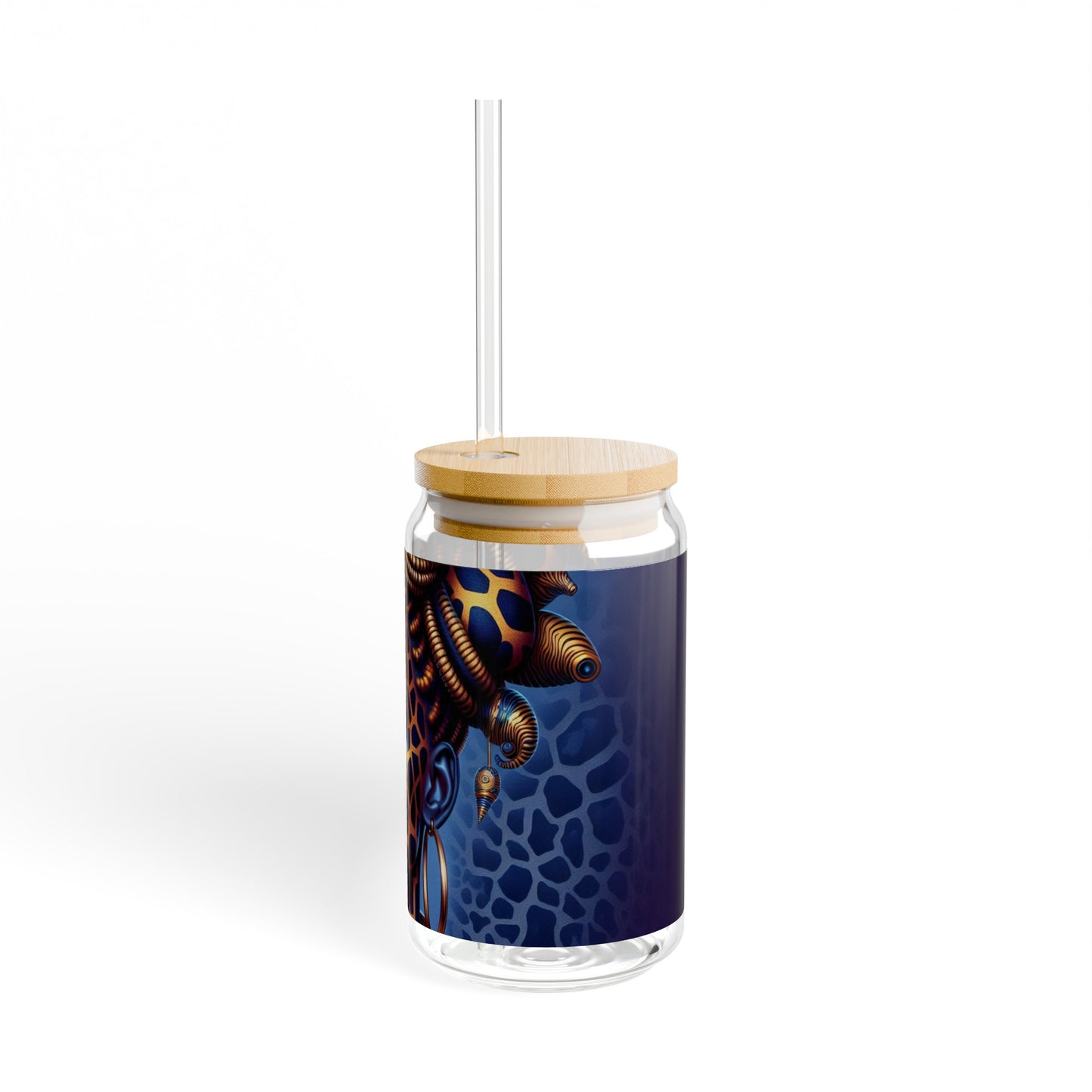 Sipper Glass - Black Girl Art - Velvet's View - Regal Radiance Collection - 16oz