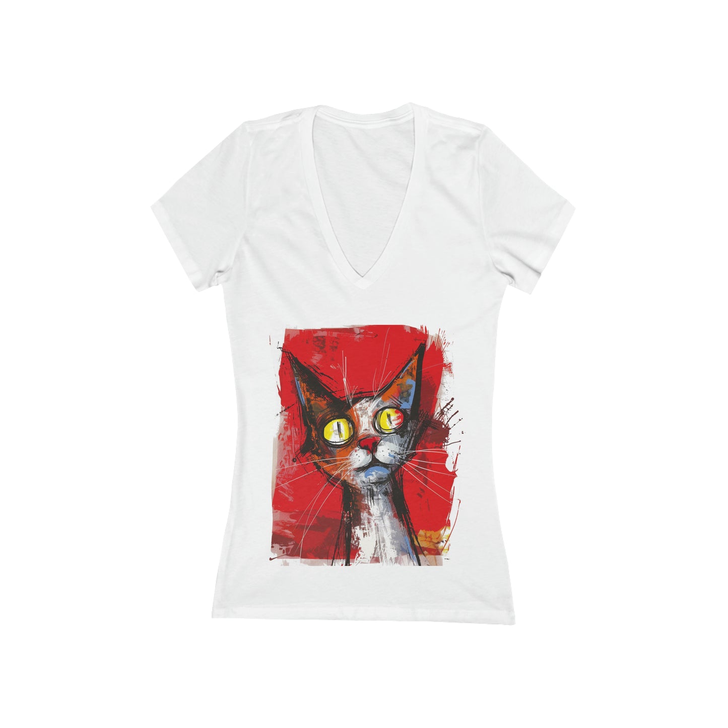 Funny Art Women's Jersey Short Sleeve Deep V-Neck Tee - #2017