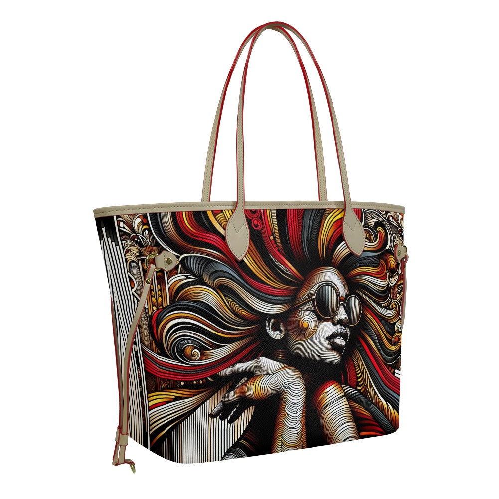 Rhythmic Radiance: Afrocentric Artistry for Fashion Accessories - Women PU Leather Handbags - #2015