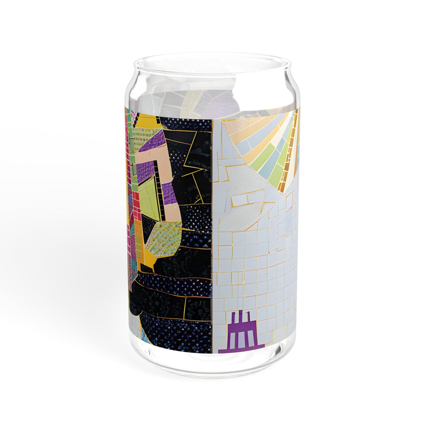 Sipper Glass - Black Girl Art - Velvet's View - Vibrant Visions - The Bohemian Collection - 16oz