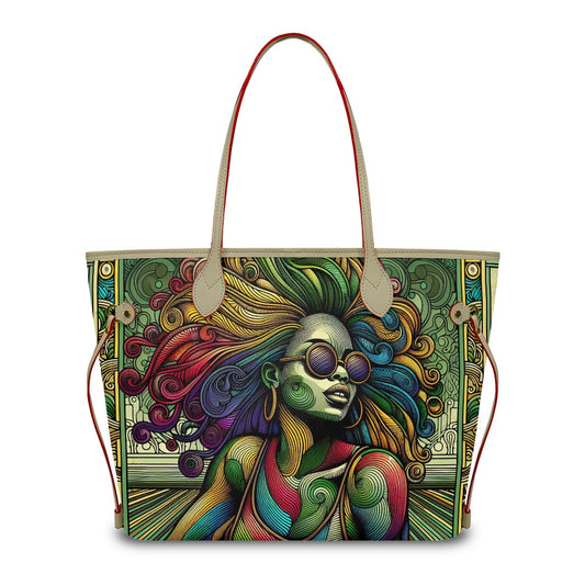 Rhythmic Radiance: Afrocentric Artistry for Fashion Accessories - Women PU Leather Handbags - #2012