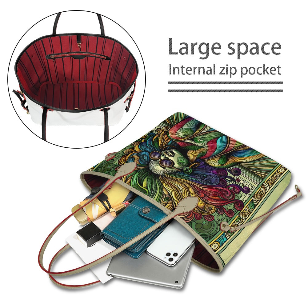 Rhythmic Radiance: Afrocentric Artistry for Fashion Accessories - Women PU Leather Handbags - #2012