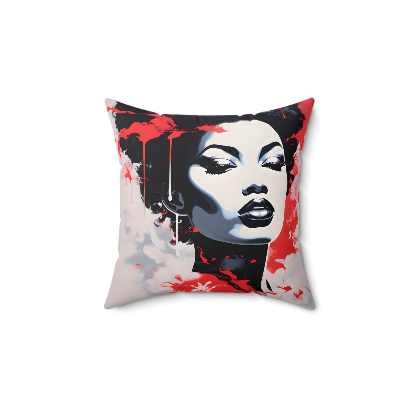 Spun Polyester Square Pillow   - Black Girl Art - Velvet's View - Vibrant Visions Collection