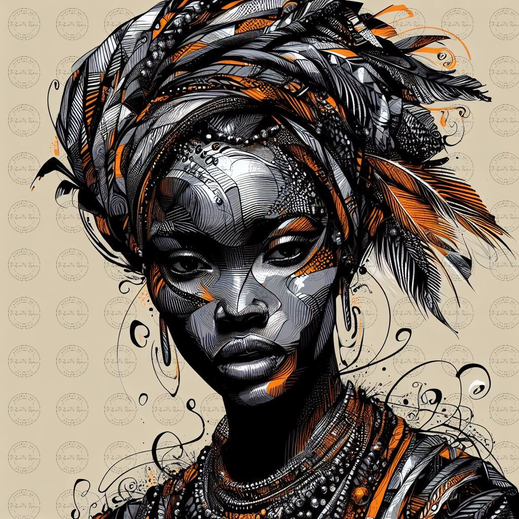 Digital Art - Afro-Futuristic Elegance: A Vibrant Fusion of African Fashion and Modern Artistry - #2013