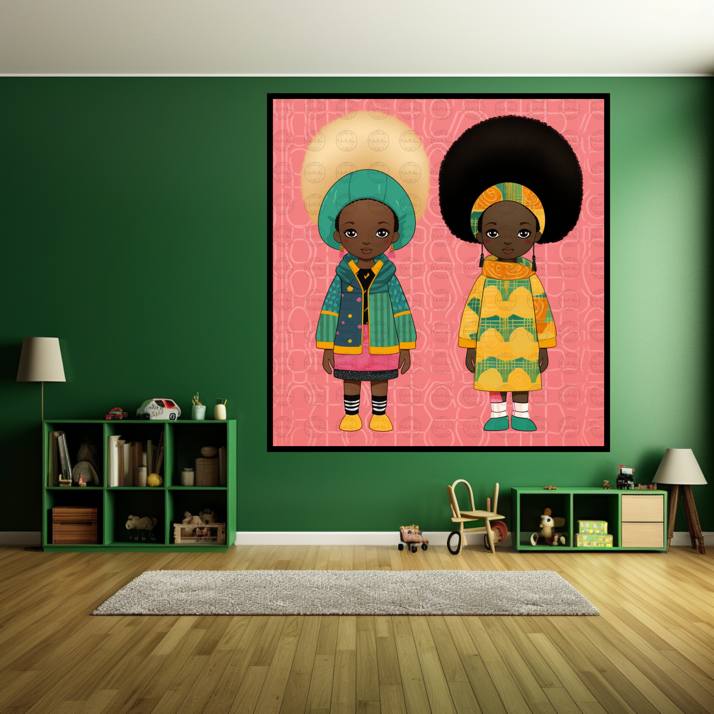 Black Girl Art - Kids Digital Art - Velvet's View - African Dolls - A Pop Art Tale of Style and Smiles 708
