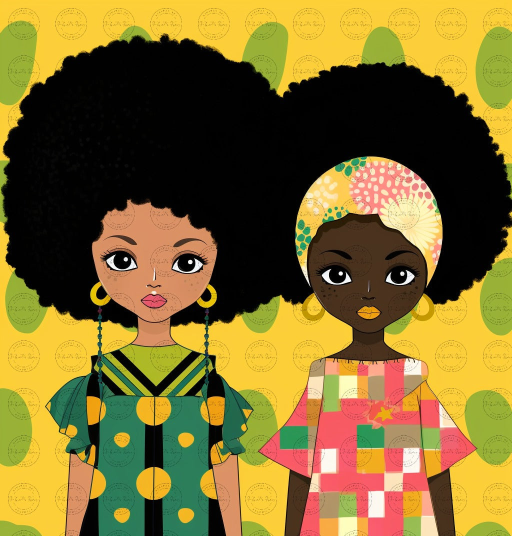 Black Girl Art - Kids Digital Art - Velvet's View - African Dolls - A Pop Art Tale of Style and Smiles 709