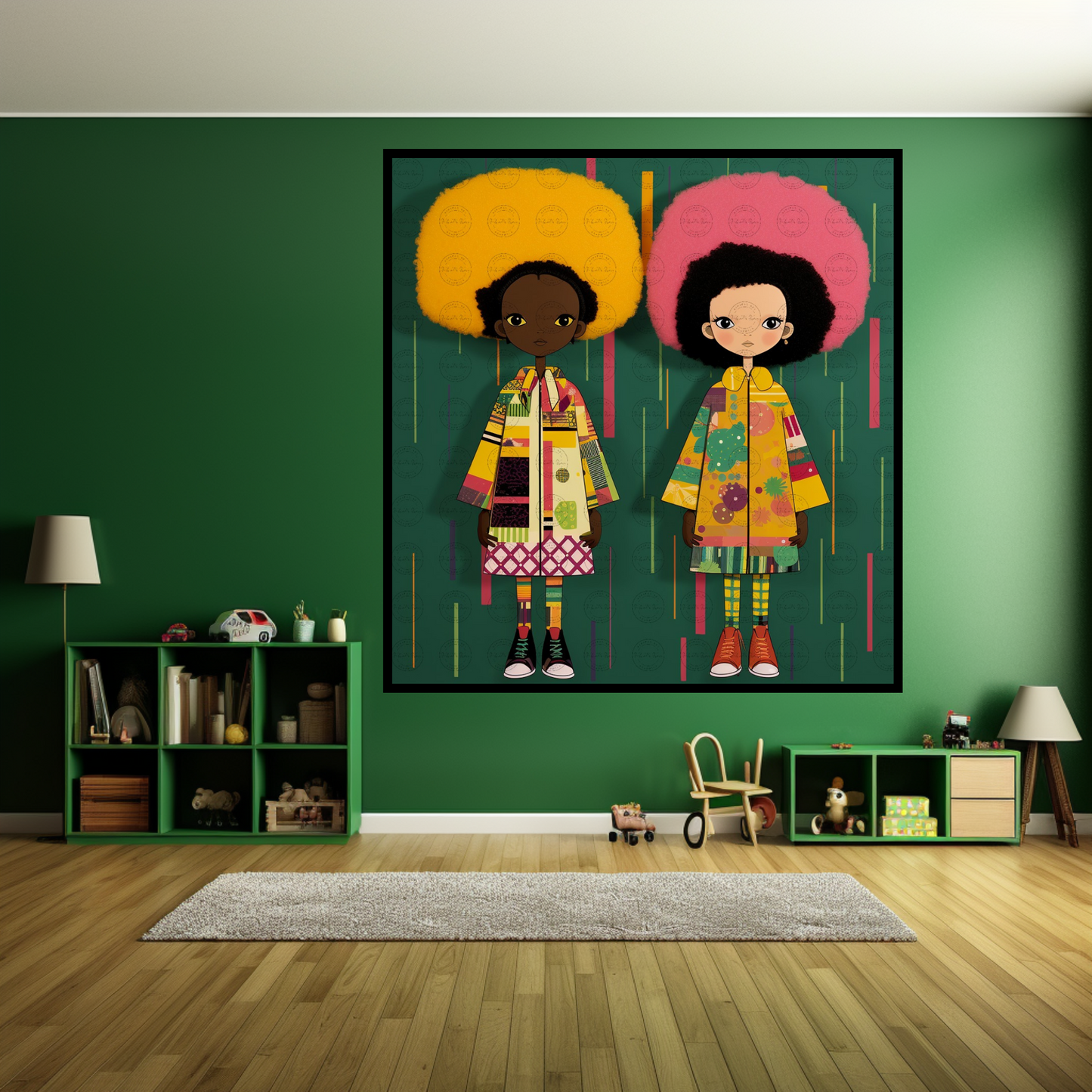 Black Girl Art - Kids Digital Art - Velvet's View - African Dolls - A Pop Art Tale of Style and Smiles 711