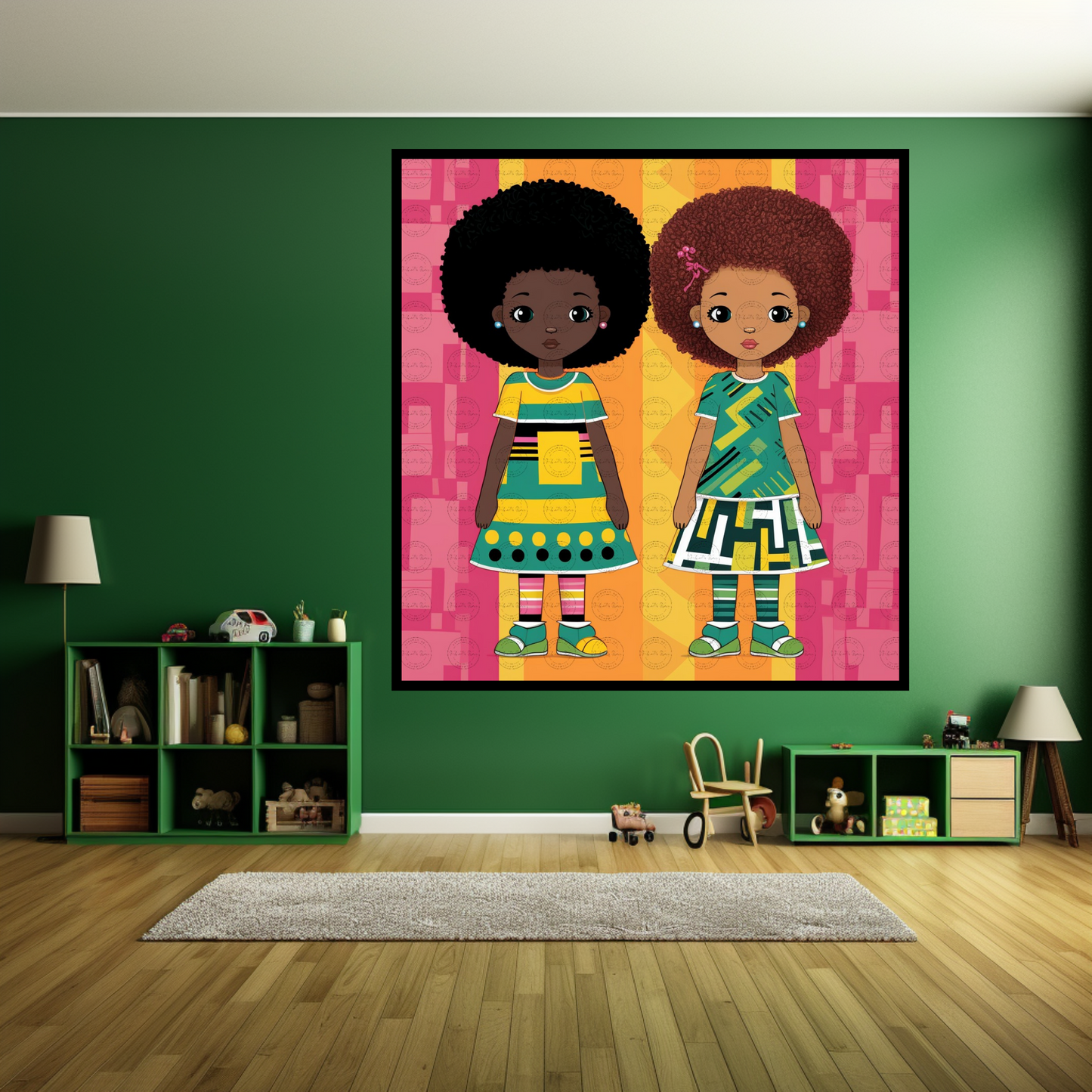 Black Girl Art - Kids Digital Art - Velvet's View - African Dolls - A Pop Art Tale of Style and Smiles 712