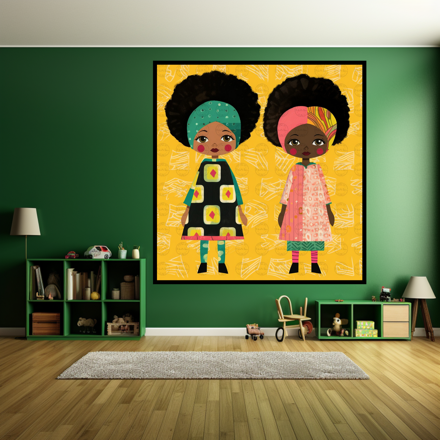 Black Girl Art - Kids Digital Art - Velvet's View - African Dolls - A Pop Art Tale of Style and Smiles 713