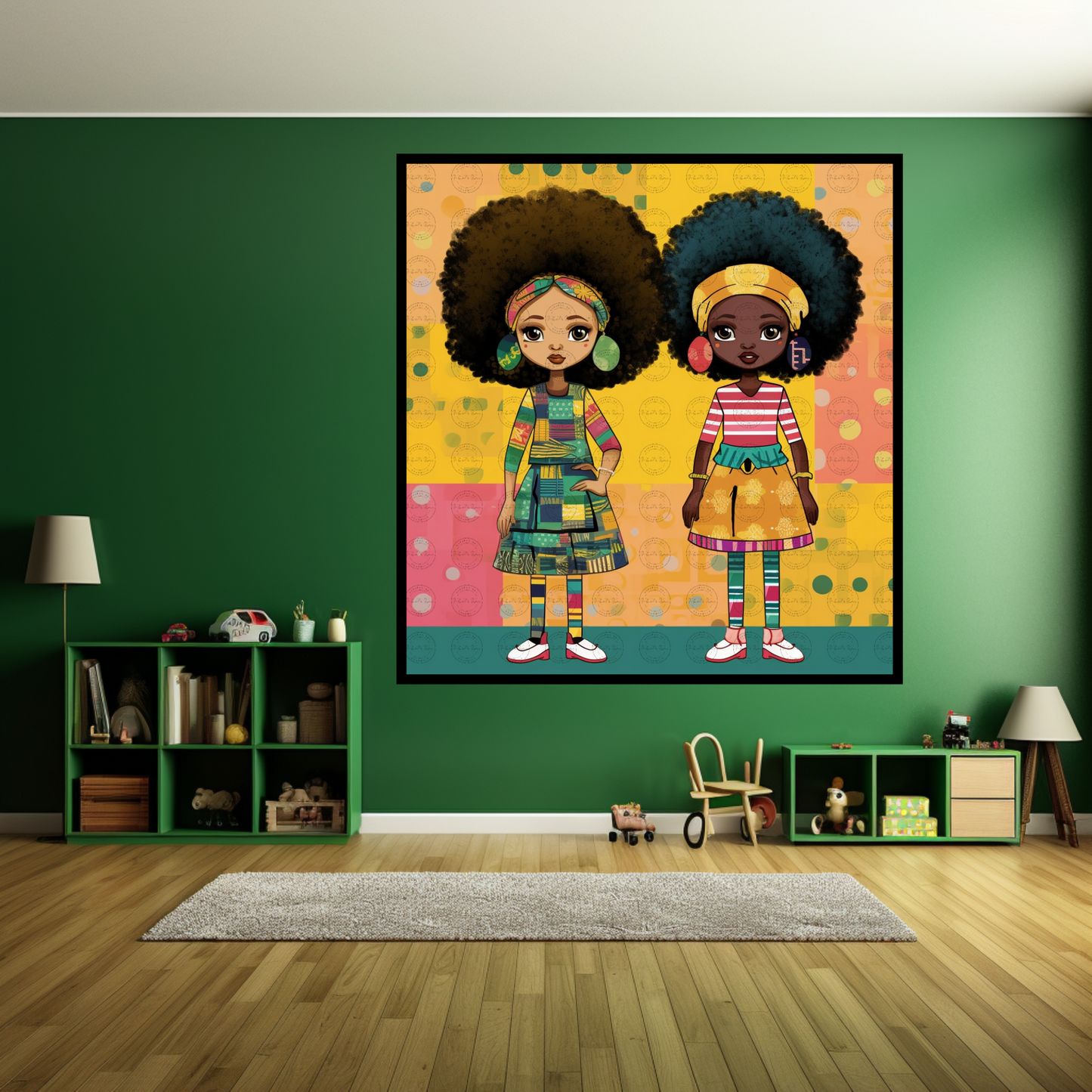 Black Girl Art - Kids Digital Art - Velvet's View - African Dolls - A Pop Art Tale of Style and Smiles 714