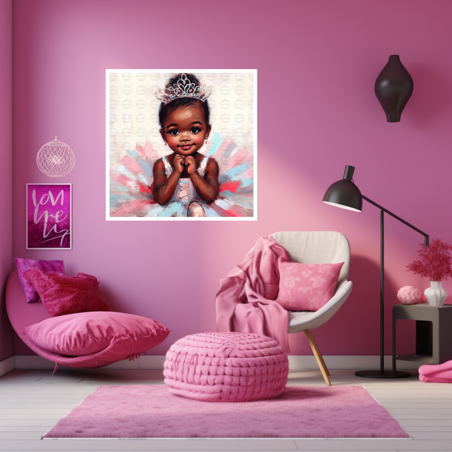 Black Girl Art - Kids Digital Art - Velvet's View - Tiny Dancers: Ballerina Dreams Collection 116