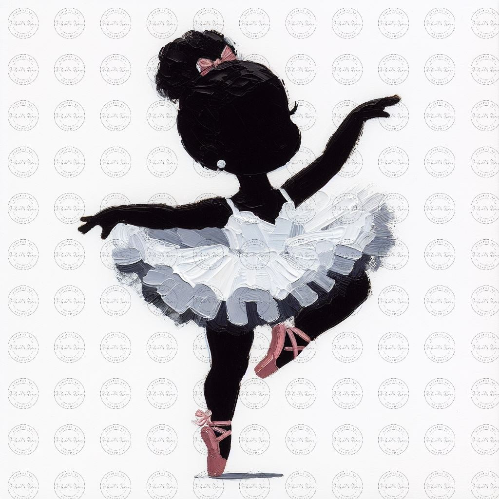 Black Girl Art - Kids Digital Art - Velvet's View - Tiny Dancers: Ballerina Dreams Collection 117