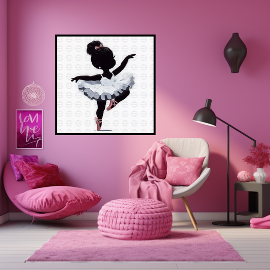 Black Girl Art - Kids Digital Art - Velvet's View - Tiny Dancers: Ballerina Dreams Collection 117