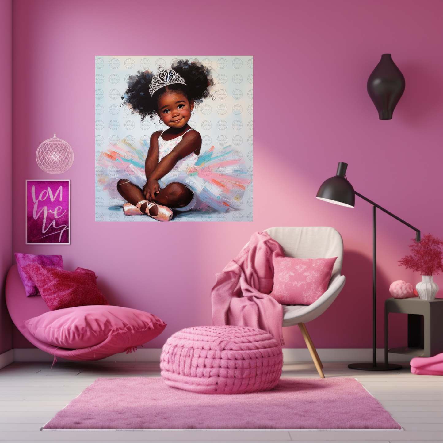 Black Girl Art - Kids Digital Art - Velvet's View - Tiny Dancers: Ballerina Dreams Collection 119