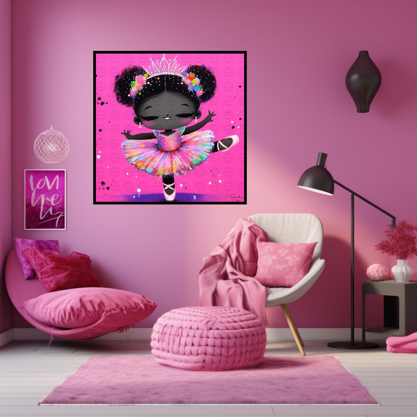Black Girl Art - Kids Digital Art - Velvet's View - Tiny Dancers: Ballerina Dreams Collection 120