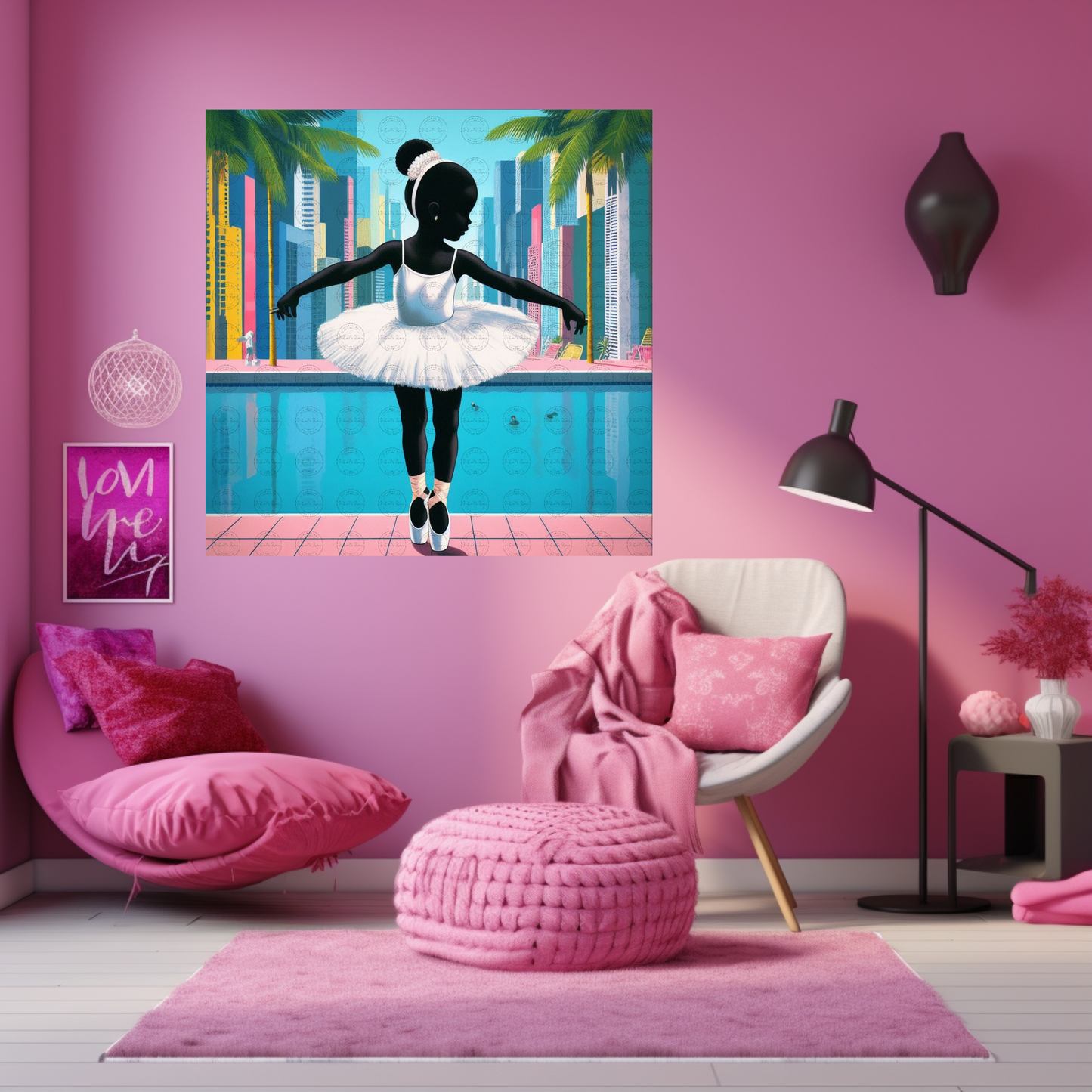 Black Girl Art - Kids Digital Art - Velvet's View - Tiny Dancers: Ballerina Dreams Collection 121