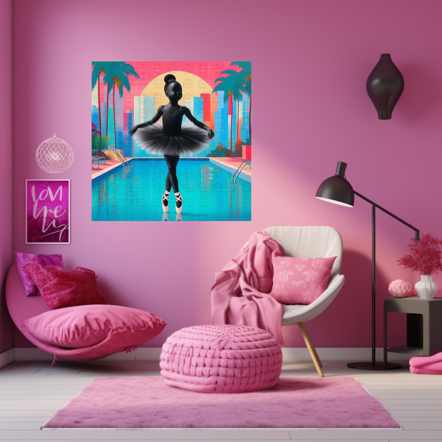 Black Girl Art - Kids Digital Art - Velvet's View - Tiny Dancers: Ballerina Dreams Collection 122