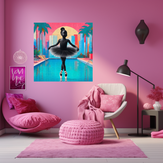 Black Girl Art - Kids Digital Art - Velvet's View - Tiny Dancers: Ballerina Dreams Collection 122