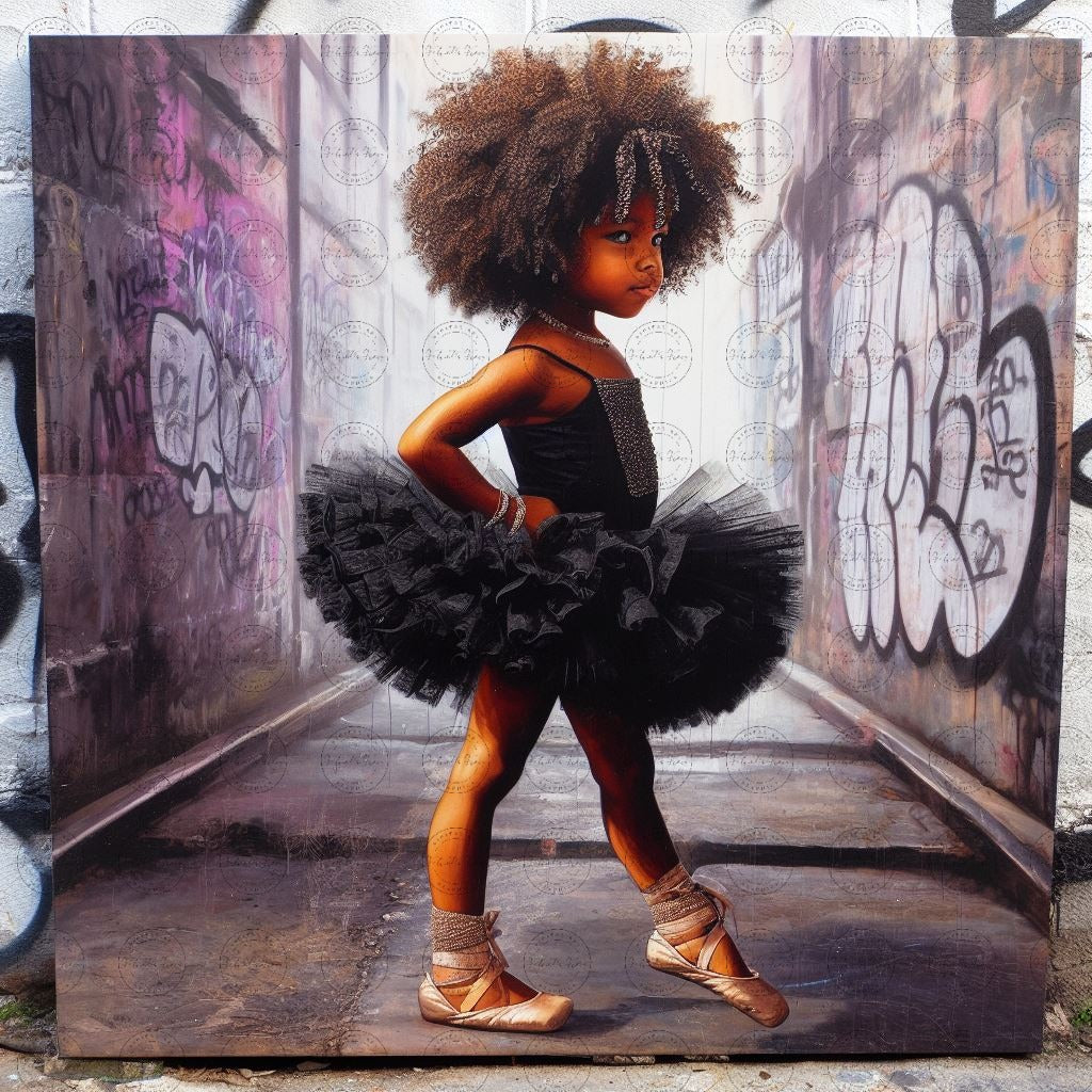 Black Girl Art - Kids Digital Art - Velvet's View - Tiny Dancers: Ballerina Dreams Collection 124