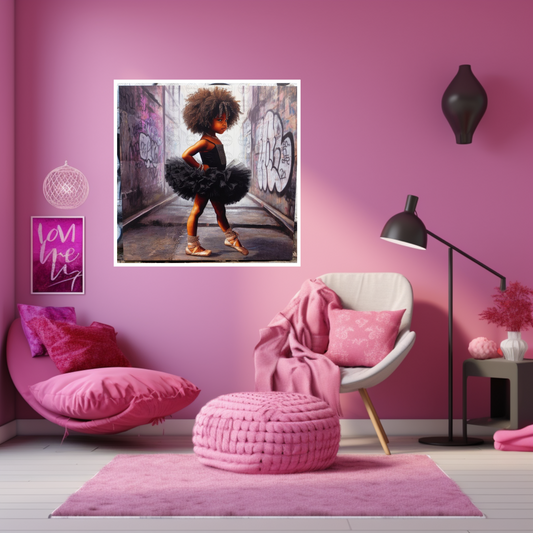 Black Girl Art - Kids Digital Art - Velvet's View - Tiny Dancers: Ballerina Dreams Collection 124
