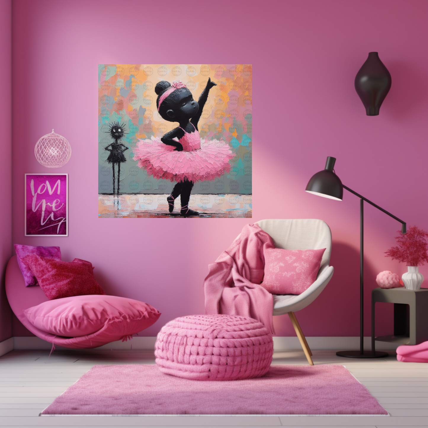 Black Girl Art - Kids Digital Art - Velvet's View - Tiny Dancers: Ballerina Dreams Collection 123