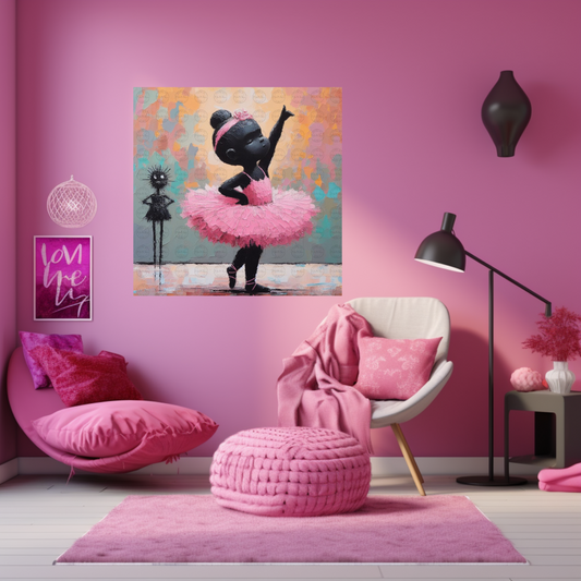 Black Girl Art - Kids Digital Art - Velvet's View - Tiny Dancers: Ballerina Dreams Collection 123