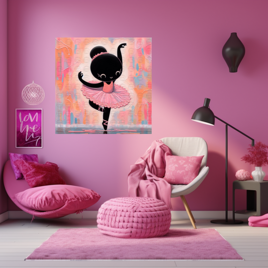 Black Girl Art - Kids Digital Art - Velvet's View - Tiny Dancers: Ballerina Dreams Collection 113