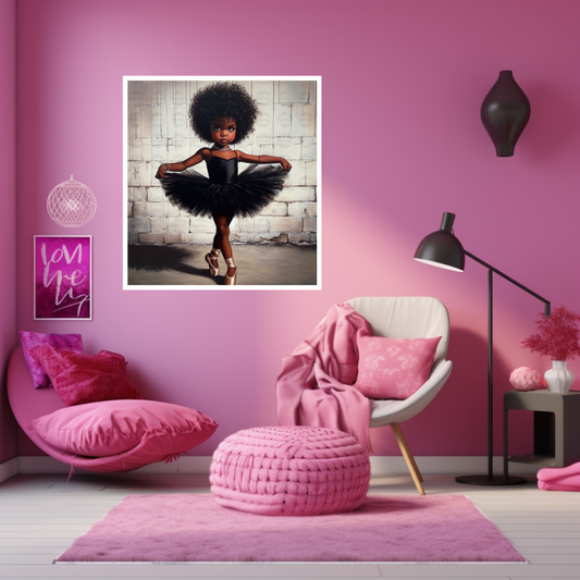 Black Girl Art - Kids Digital Art - Velvet's View - Tiny Dancers: Ballerina Dreams Collection 114