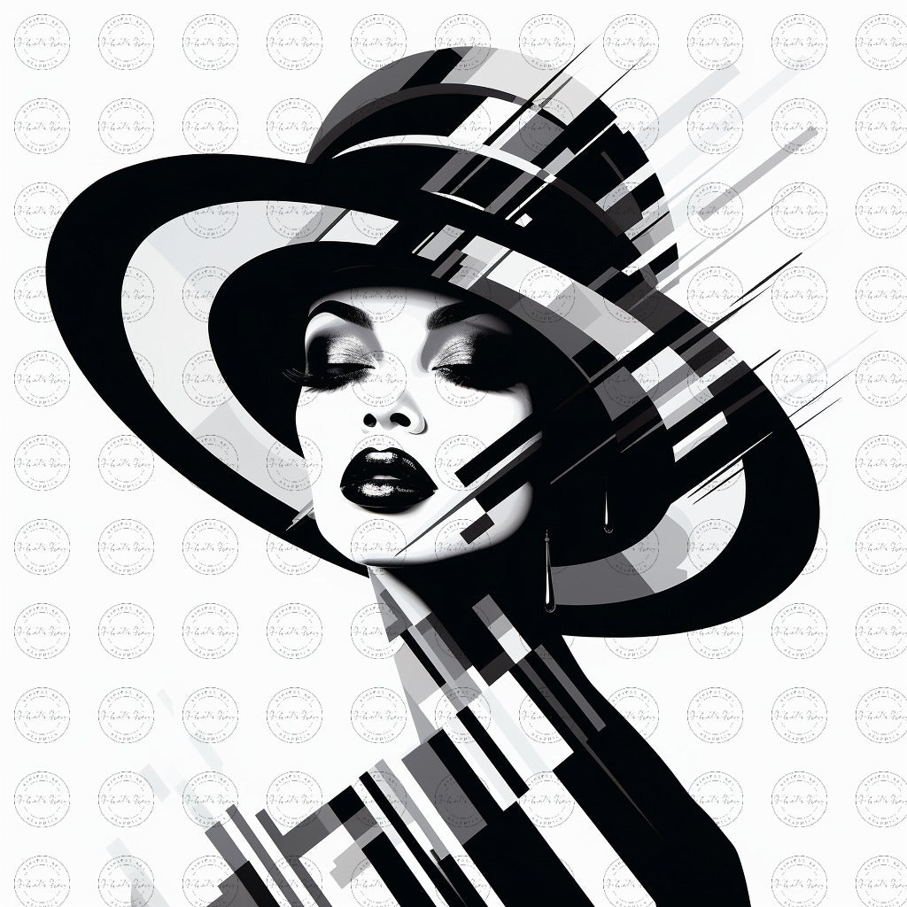 Digital Art - Avant-Garde Essence: Black Woman in White Space #2018
