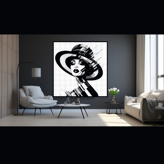 Digital Art - Avant-Garde Essence: Black Woman in White Space #2018
